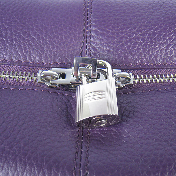 Best Replica Hermes Victoria Cowskin Leather Bag Purple H2802 - Click Image to Close